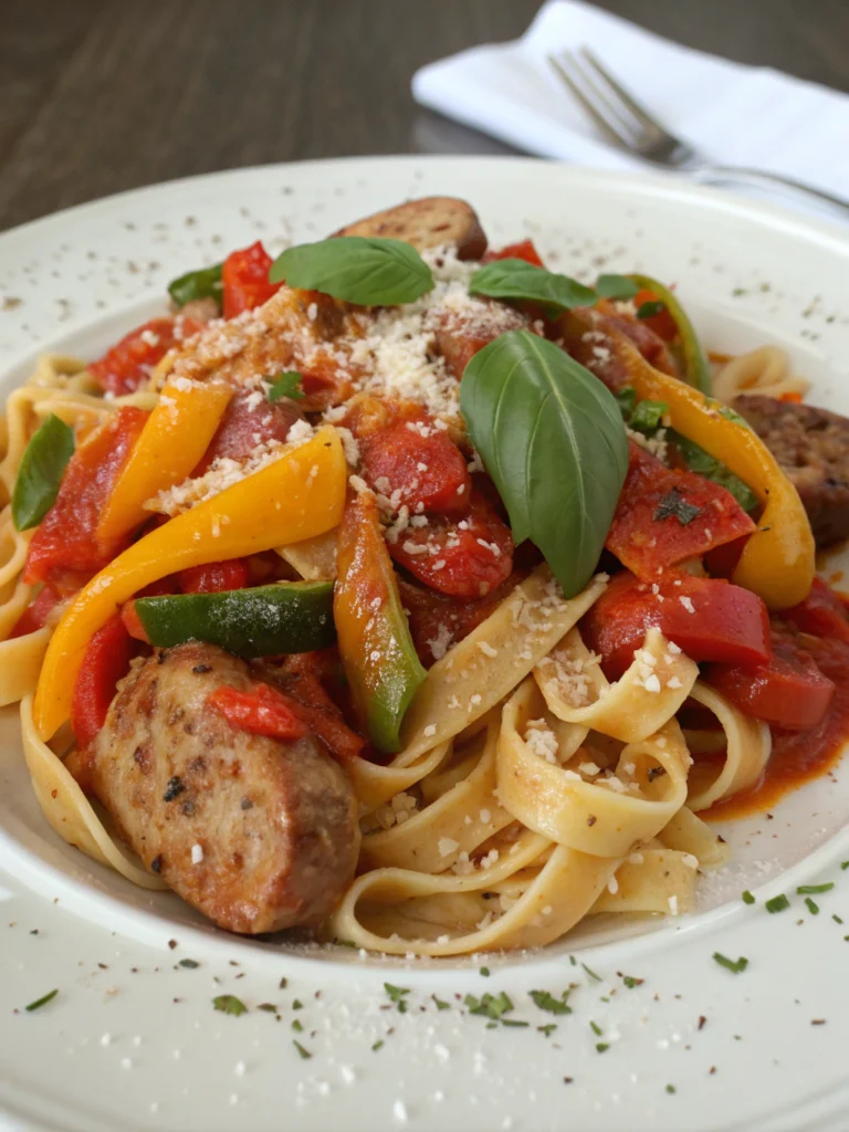 Quick One-Pot Sausage and Peppers Pasta (22 Min!)