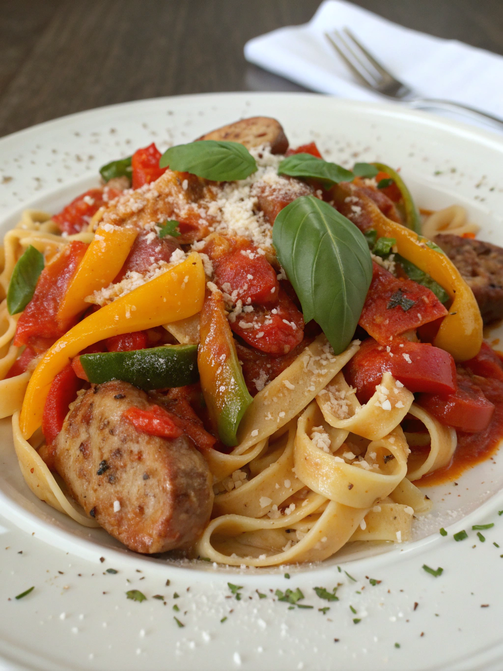 Quick One-Pot Sausage and Peppers Pasta (22 Min!)