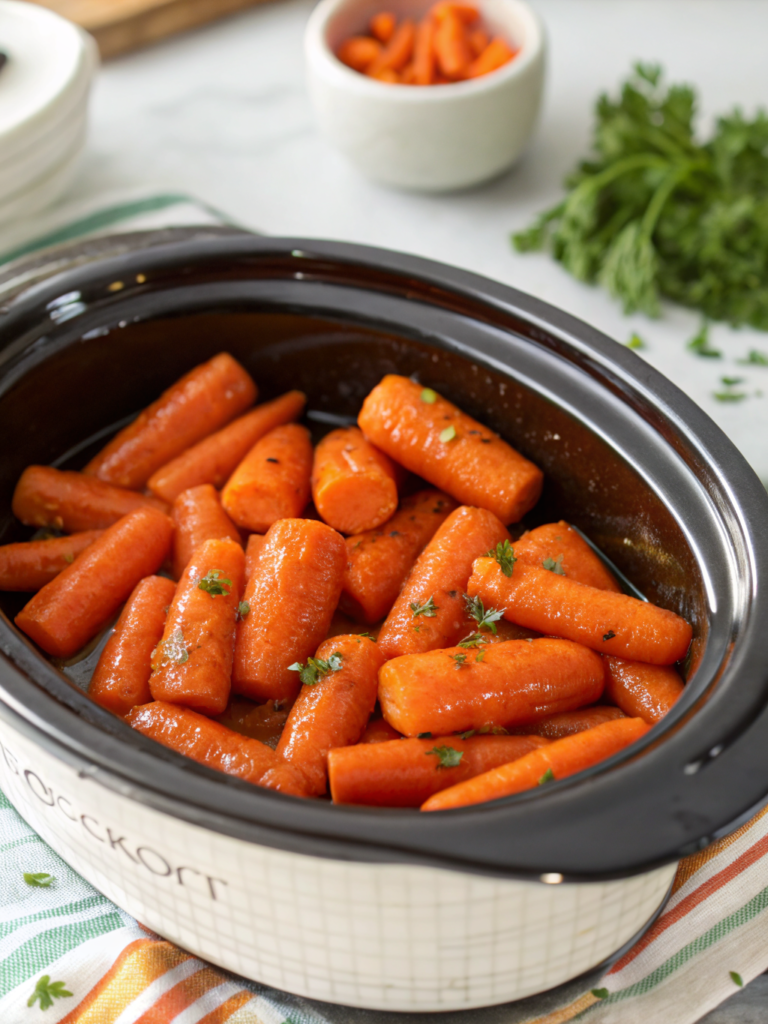 Easy Crockpot Glazed Carrots (5-Ingredient Side!)
