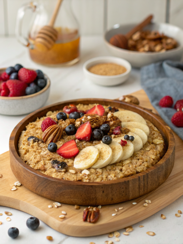 Easy One-Bowl Vegan Banana Chocolate Chip Baked Oatmeal