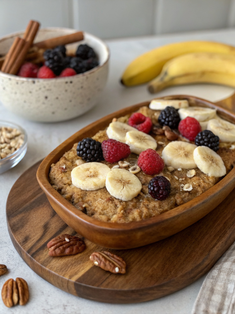 Healthy Banana Chocolate Chip Baked Oatmeal (Gluten-Free)