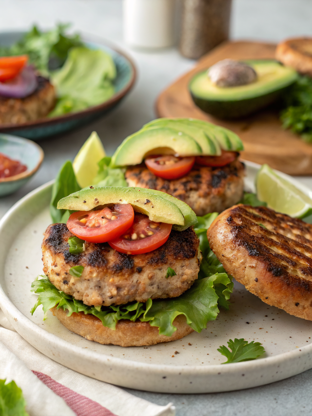 Healthy Turkey Burgers with Tzatziki in 30 Minutes