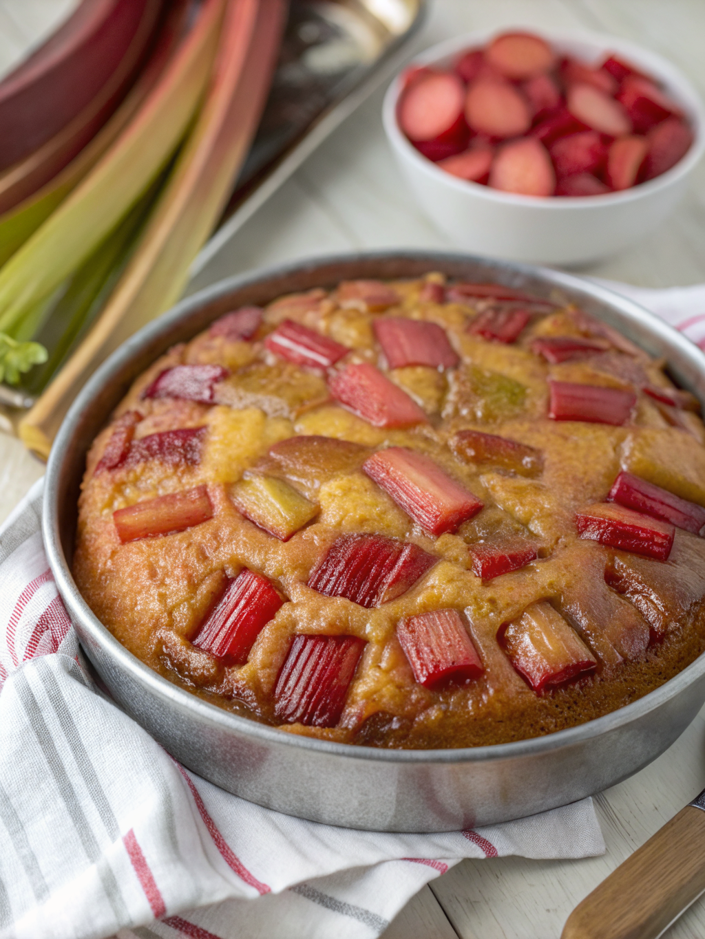 Easy Rhubarb Upside-Down Cake (Spring Dessert)
