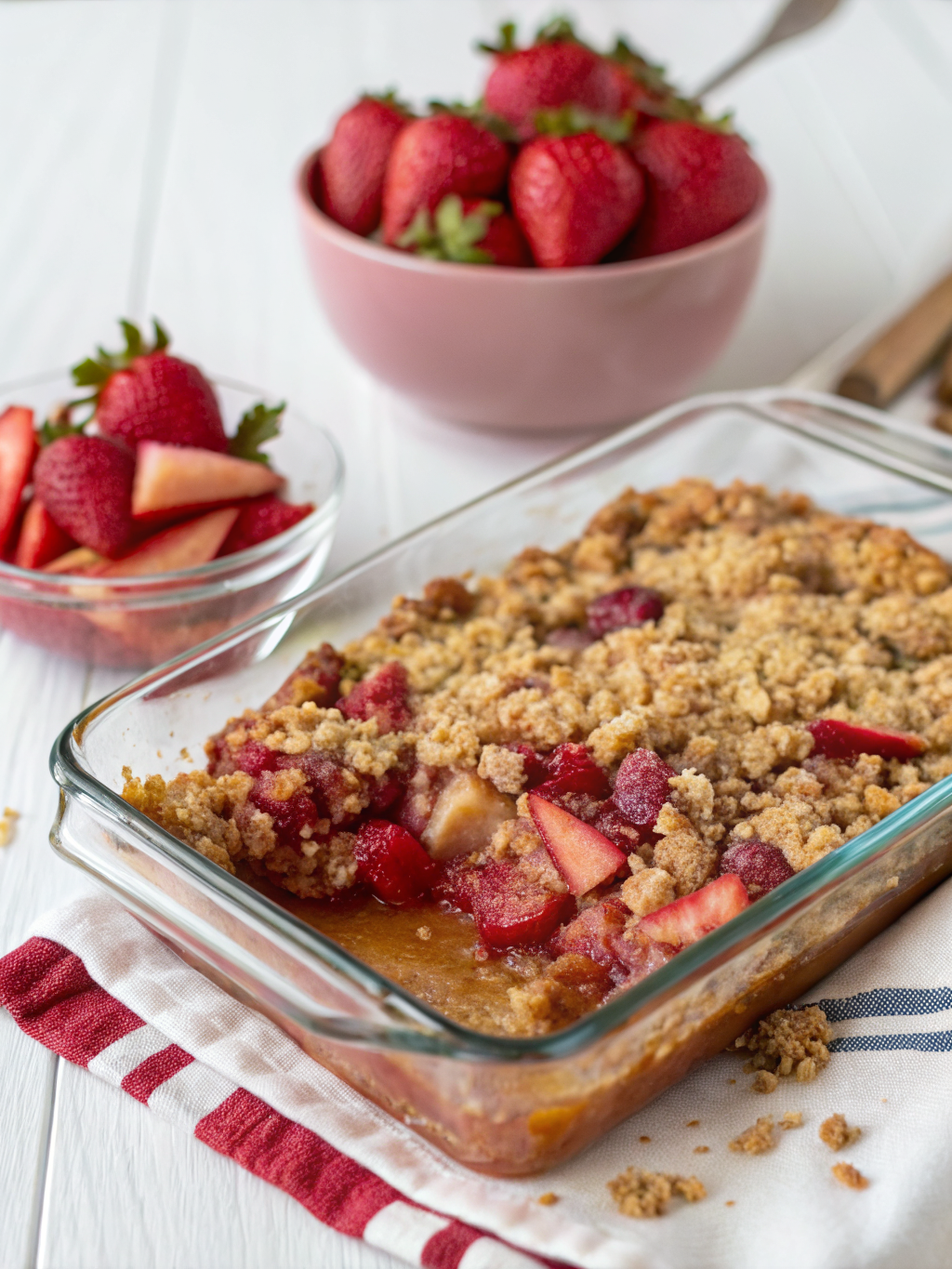 Easy Strawberry Rhubarb Crisp (Spring Dessert)