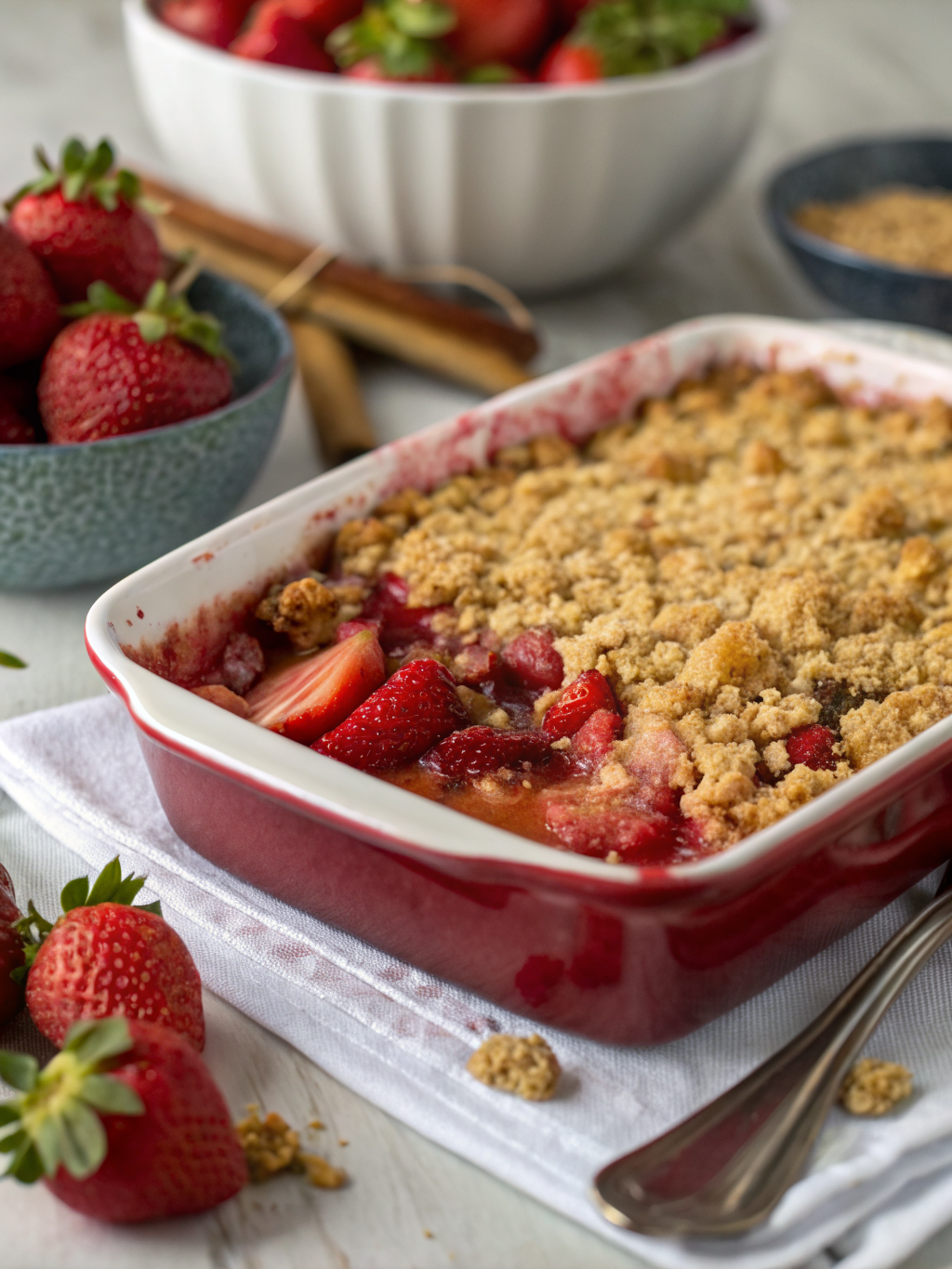 Easy Strawberry Rhubarb Crumble (55-Minute Spring Dessert)