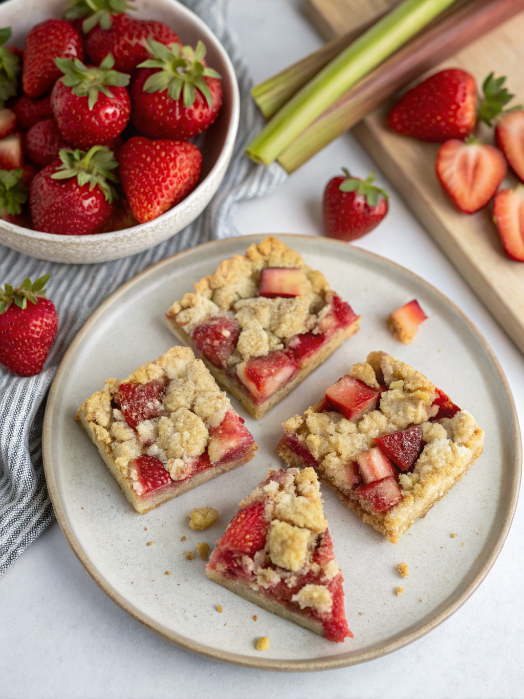 Easy Strawberry Rhubarb Custard Bars (No Roll Crust)