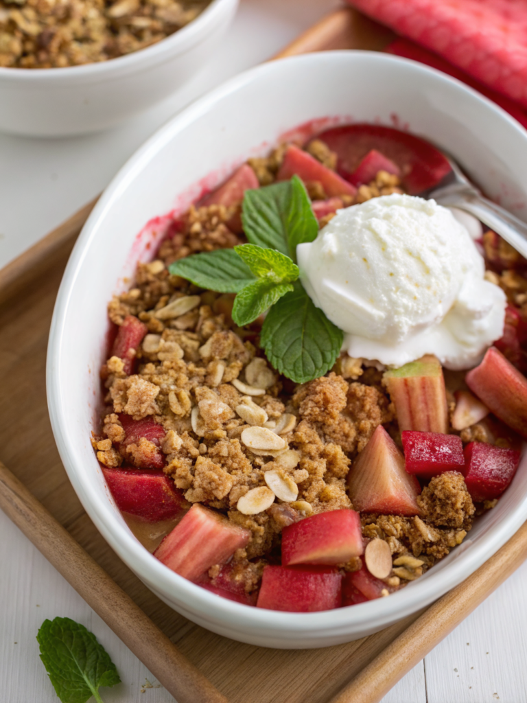 Healthy Rhubarb Crisp (Less Sugar, Easy Recipe!)