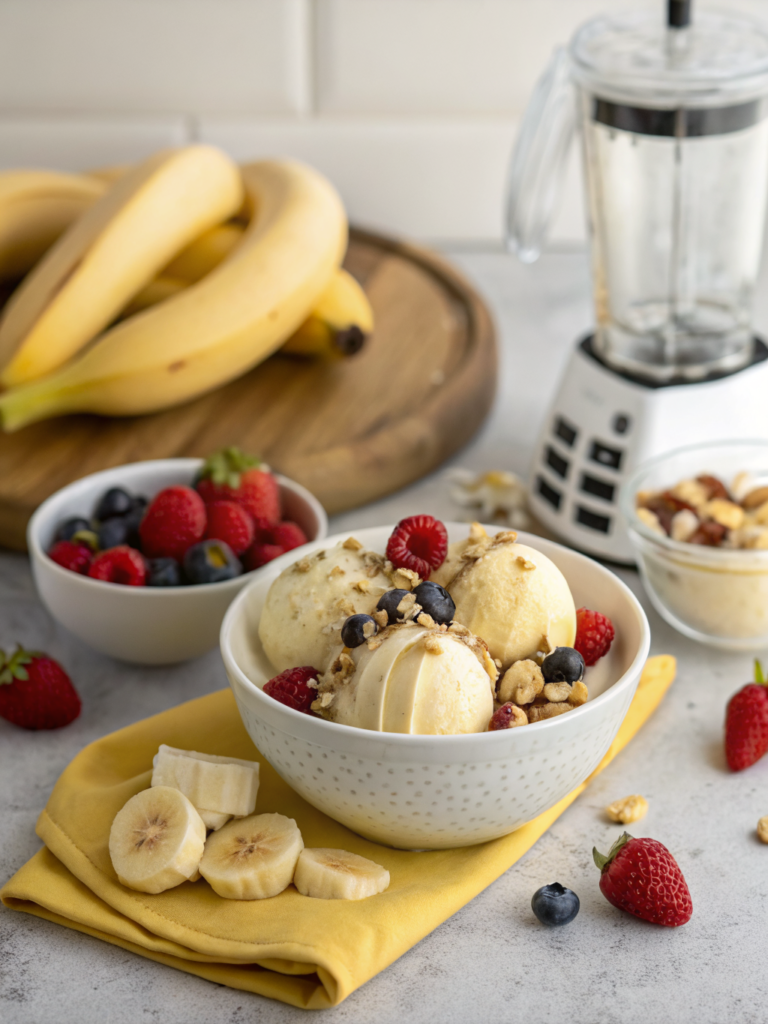 5-Minute Banana Nice Cream (Creamy Healthy Treat!)