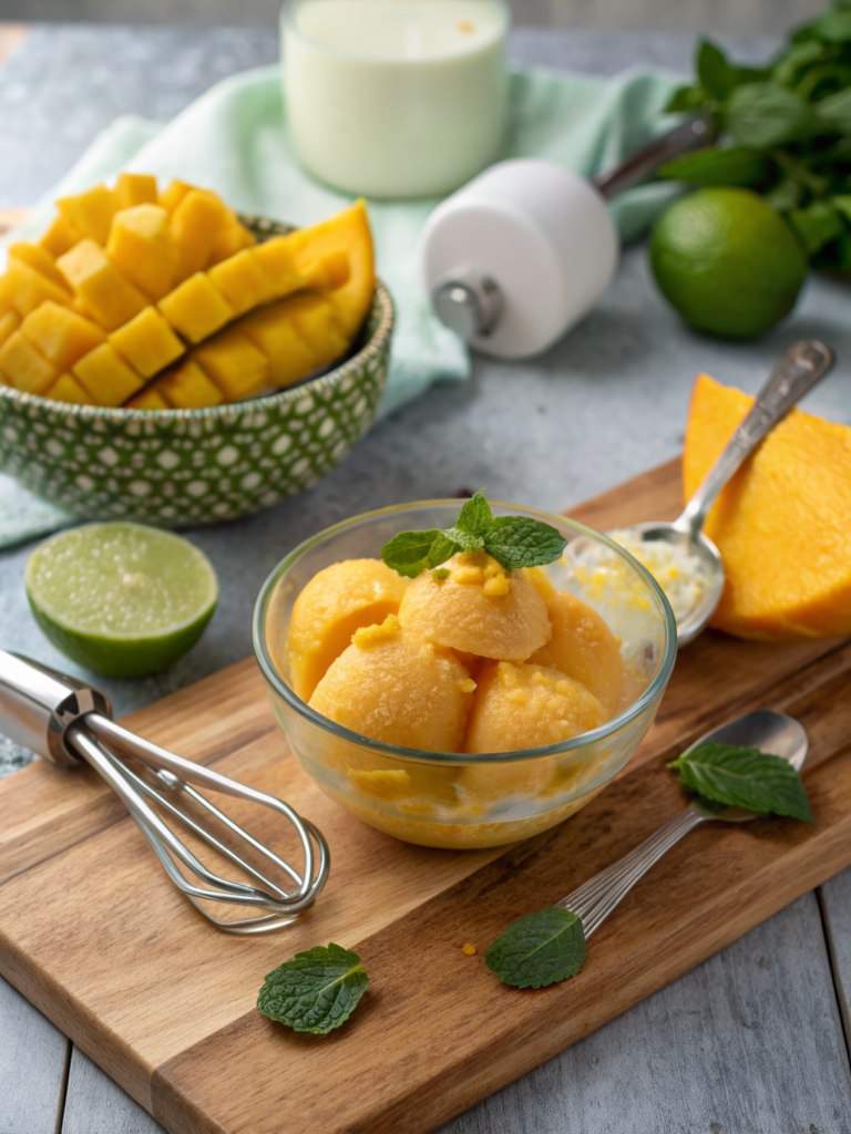 5-Minute Mango Sorbet Recipe (No Ice Cream Maker!)