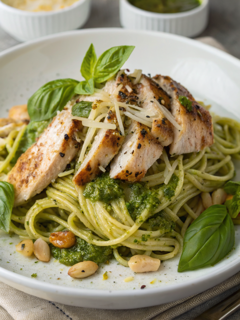 20-Minute Pesto Chicken Pasta With Silky Sauce