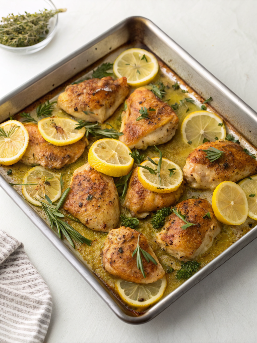 30-Minute Sheet Pan Lemon Chicken with Crispy Skin